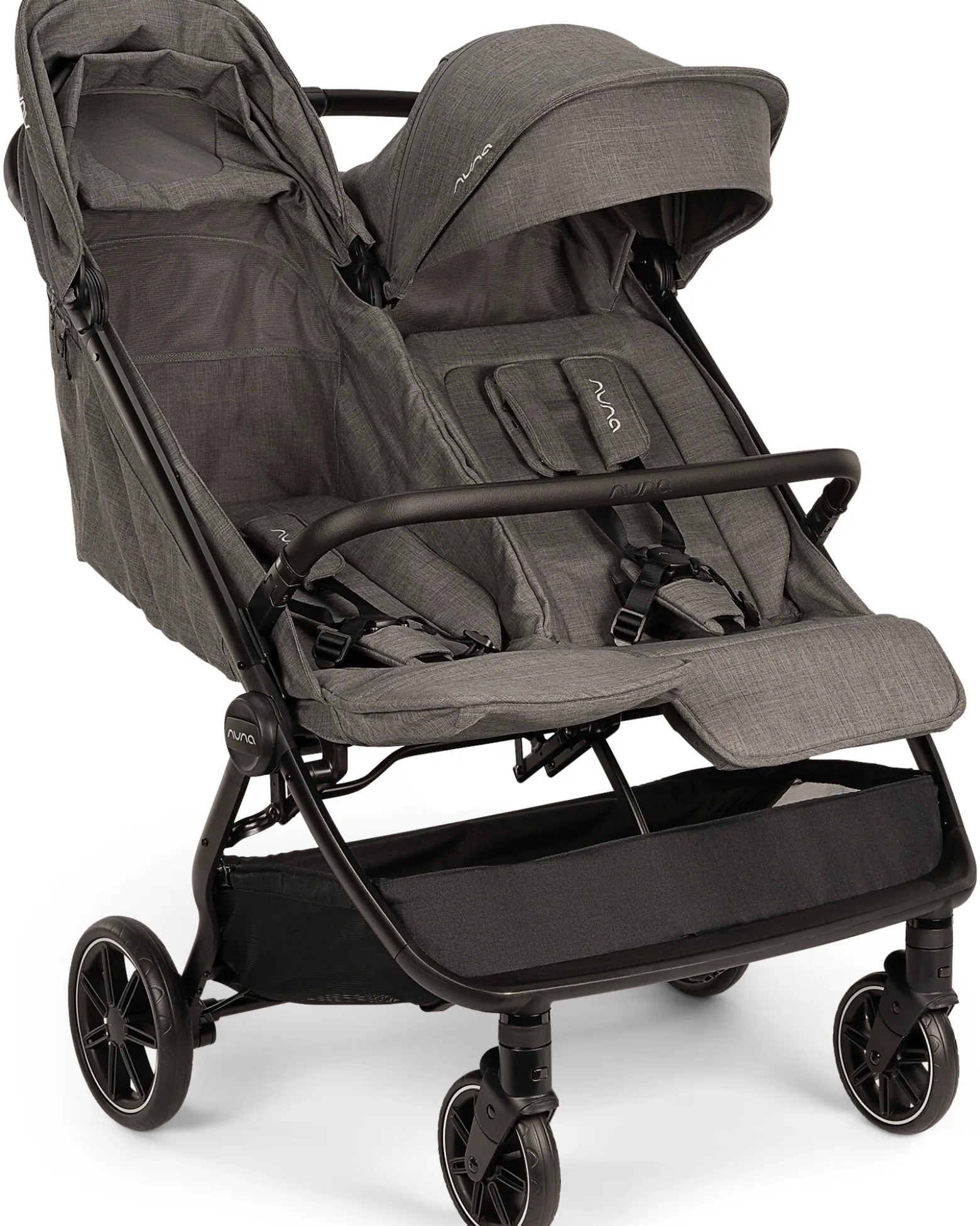 Passeggino Gemellare Trvl Dubl - Caviar - Compatto, Leggero e Doppio