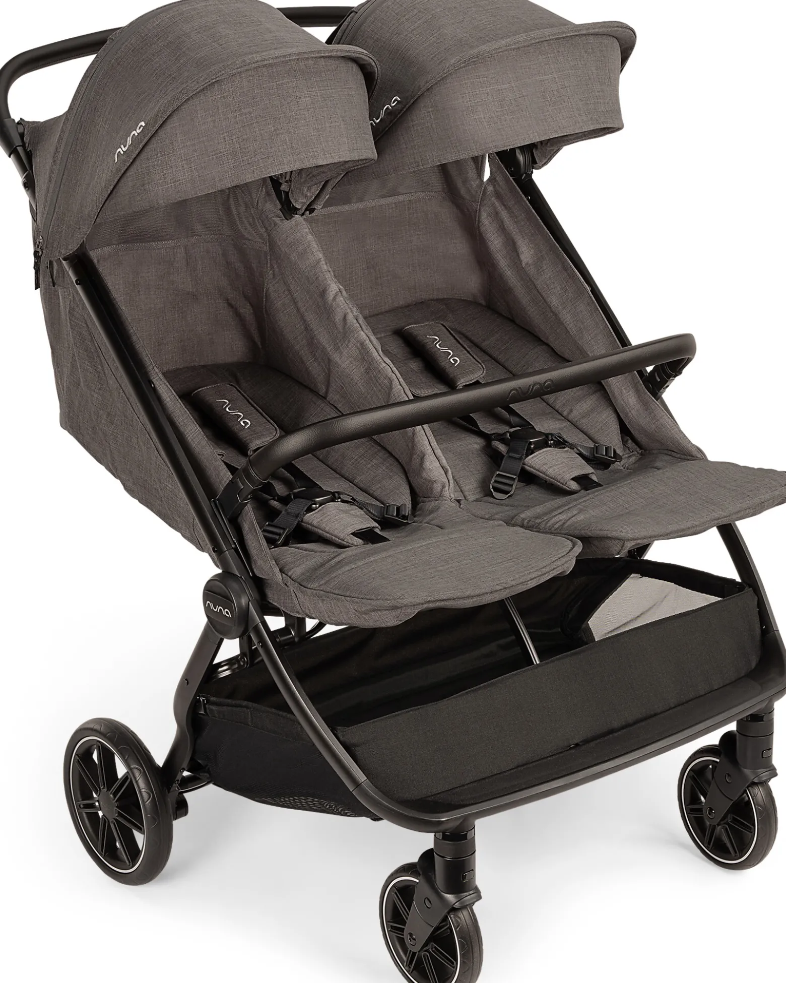 Passeggino Gemellare Trvl Dubl - Caviar - Compatto, Leggero e Doppio