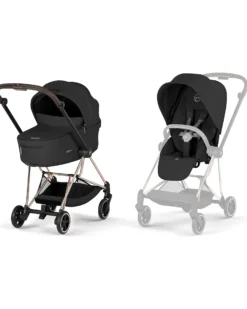 Passeggino Mios Duo Comfort - Telaio Rosegold + Seduta e Navicella Richiudibile Sepia Black