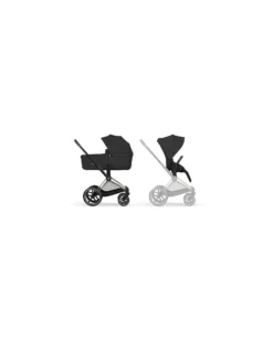 Passeggino Priam Duo Comfort - Telaio Rosegold + Seduta e Navicella Richiudibile Sepia Black
