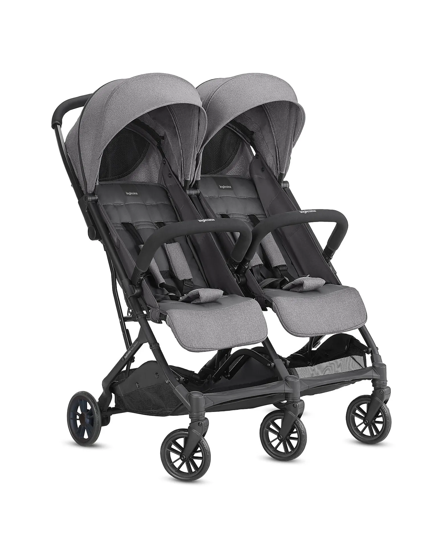 Passeggino Twin Sketch - Nero e Grigio - Per Gemelli o Fratellini Vicini di Età