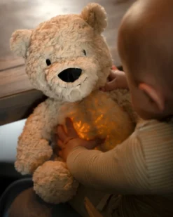 Peluche Orsetto Bo con Suoni Bianchi, Ninne Nanne e Luce Notturna - Taupe - con Rilevamento del Pianto - +0 mesi