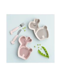 Piatto a Scomparti - Silicone Alimentare - Stick&Stay - Lalee - Cipria