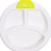 Piatto Riscaldante Anti-Scivolo Platö - Bianco e Lime - Con 3 Scomparti