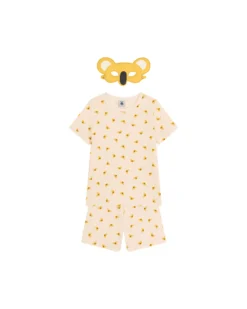 Pigiama a Maniche Corte - 2 pezzi con Maschera - Bianco - Koala - 100% Cotone Bio