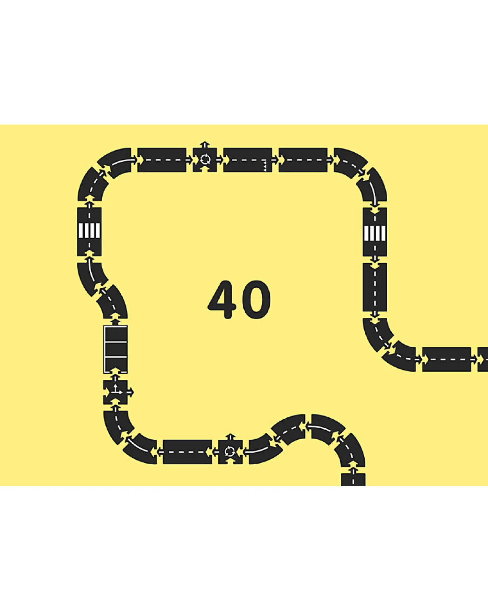 Pista flessibile per Macchinine Waytoplay, 40 pezzi - Si adatta a tutte le superfici!