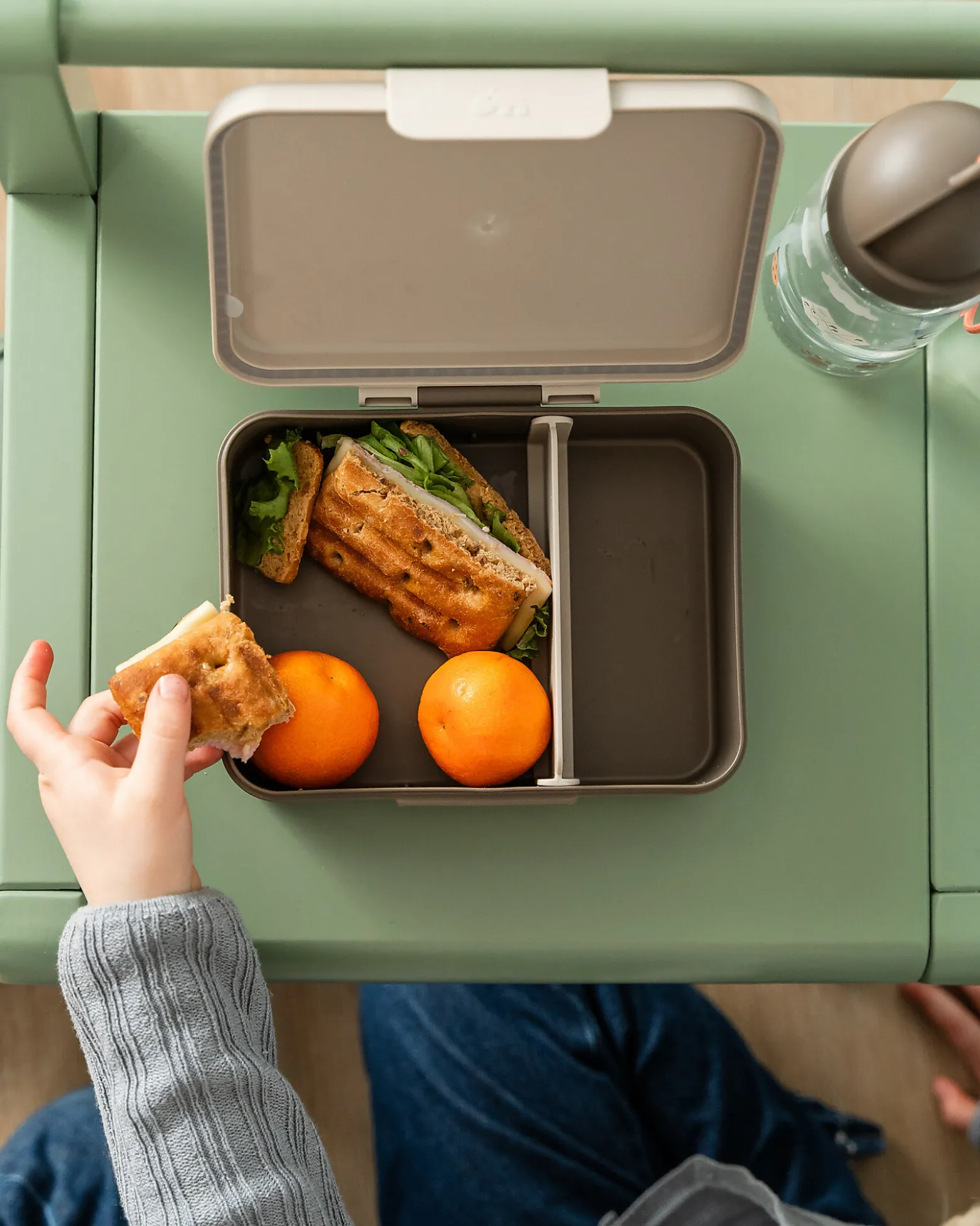 Portapranzo con Divisorio - Tiny Trails - Sabbia - 17,5 x 13 x 6,5 cm - 100% PP Alimentare