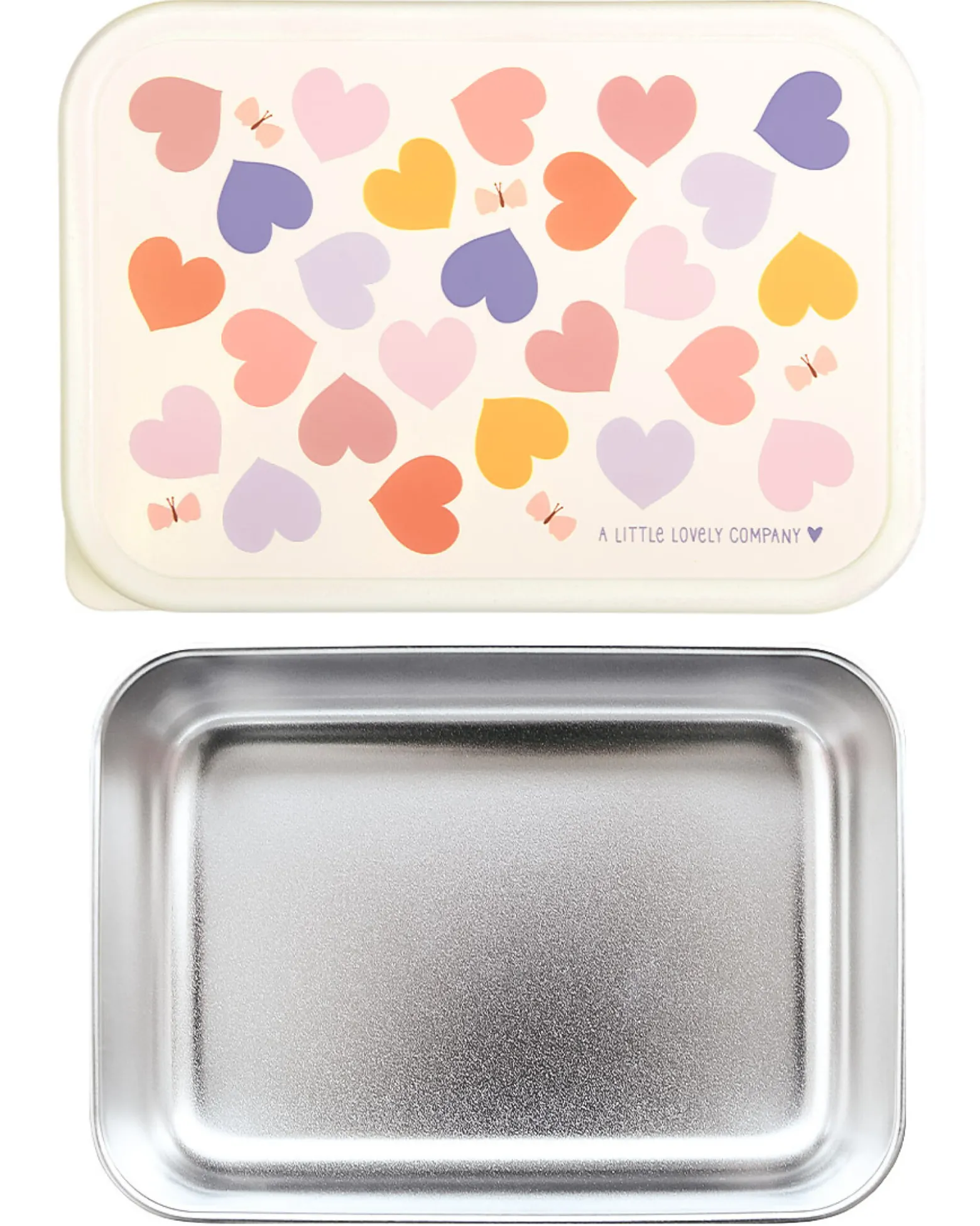 Porta Pranzo in Acciaio - Cuori - 17.5 x 6 x 12.5 cm