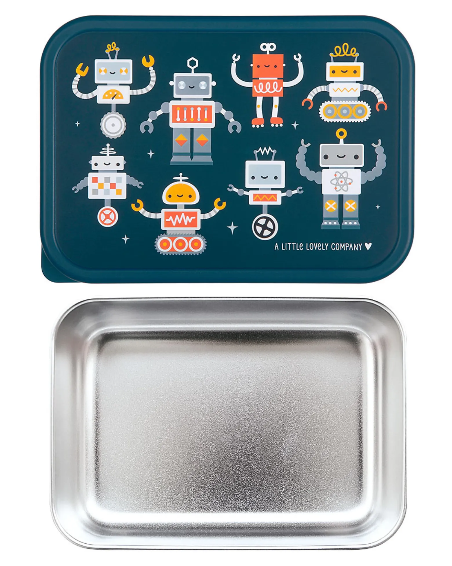 Porta Pranzo in Acciaio - Robot - 17.5 x 6 x 12.5 cm