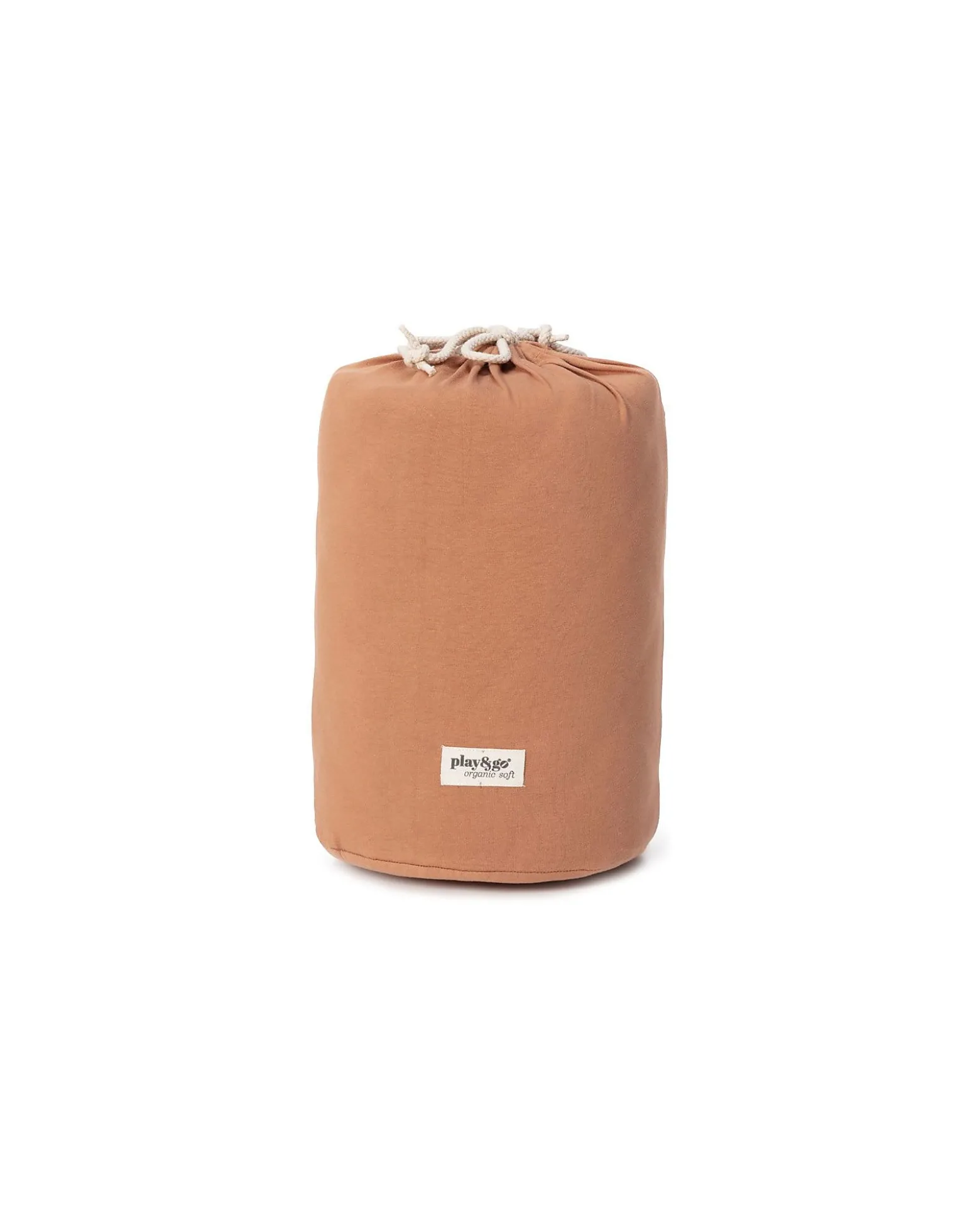 Sacco Portagiochi e Tappeto Gioco Imbottito 2 in 1 Soft Cotone Biologico - Marrone Aranciato