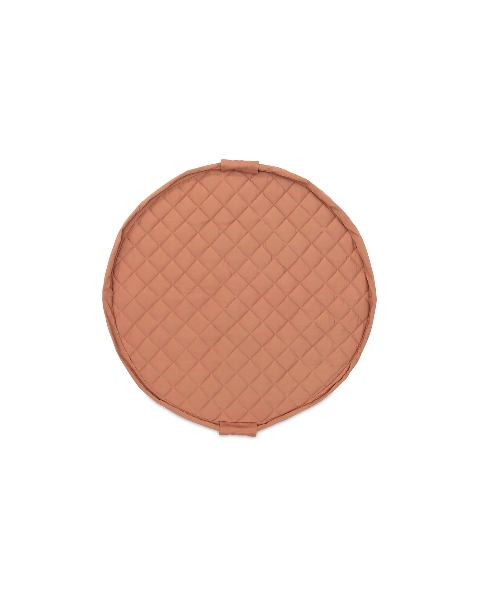 Sacco Portagiochi e Tappeto Gioco Imbottito 2 in 1 Soft Cotone Biologico - Marrone Aranciato