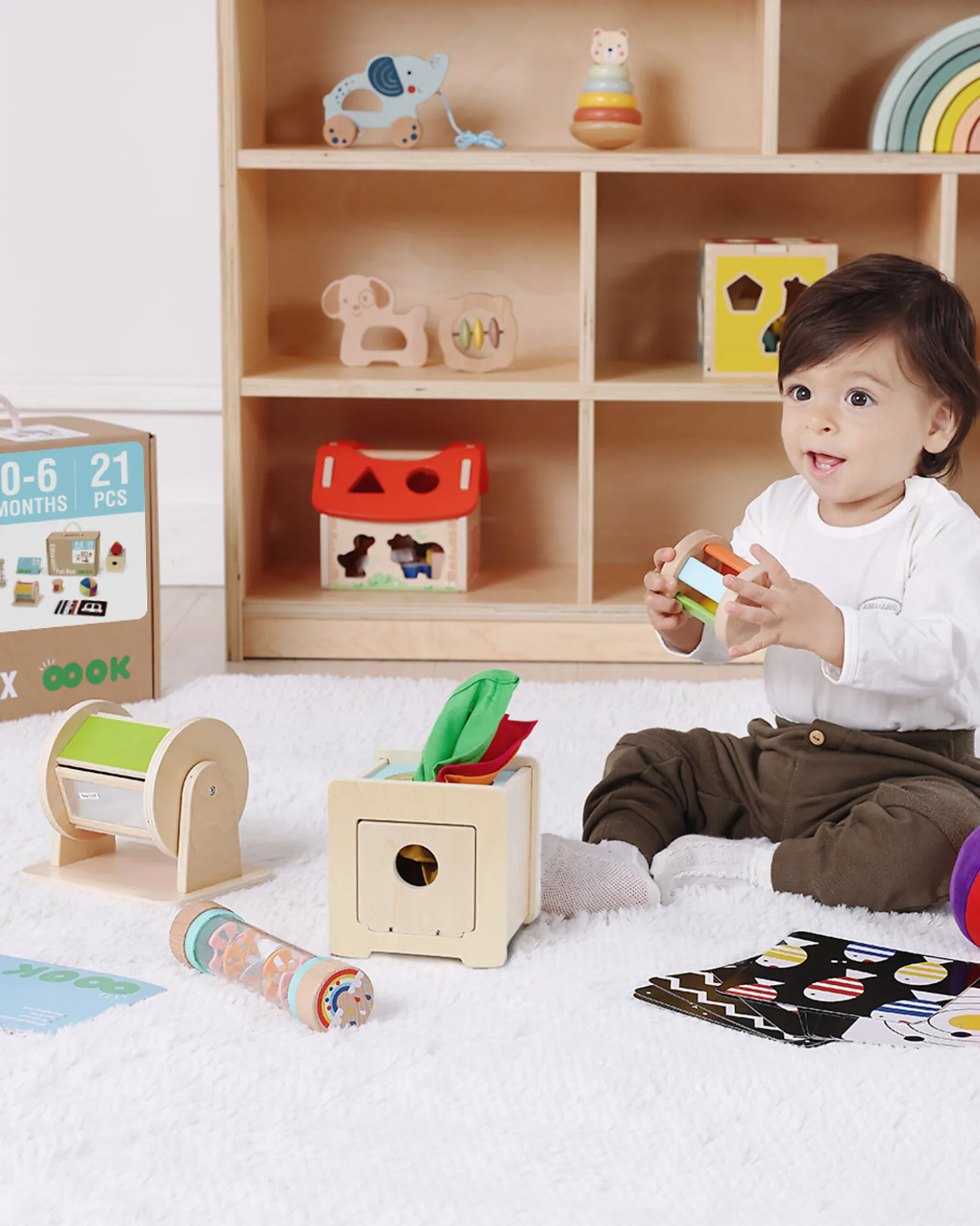 Scatola Educativa Multisensoriale - 21 Pezzi - 32,5 x 27 x 14 cm - 0+