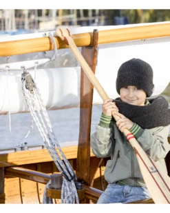 Sciarpa Invernale Multifunzione Hansen - Blu Antracite - Lana Maerino e Seta