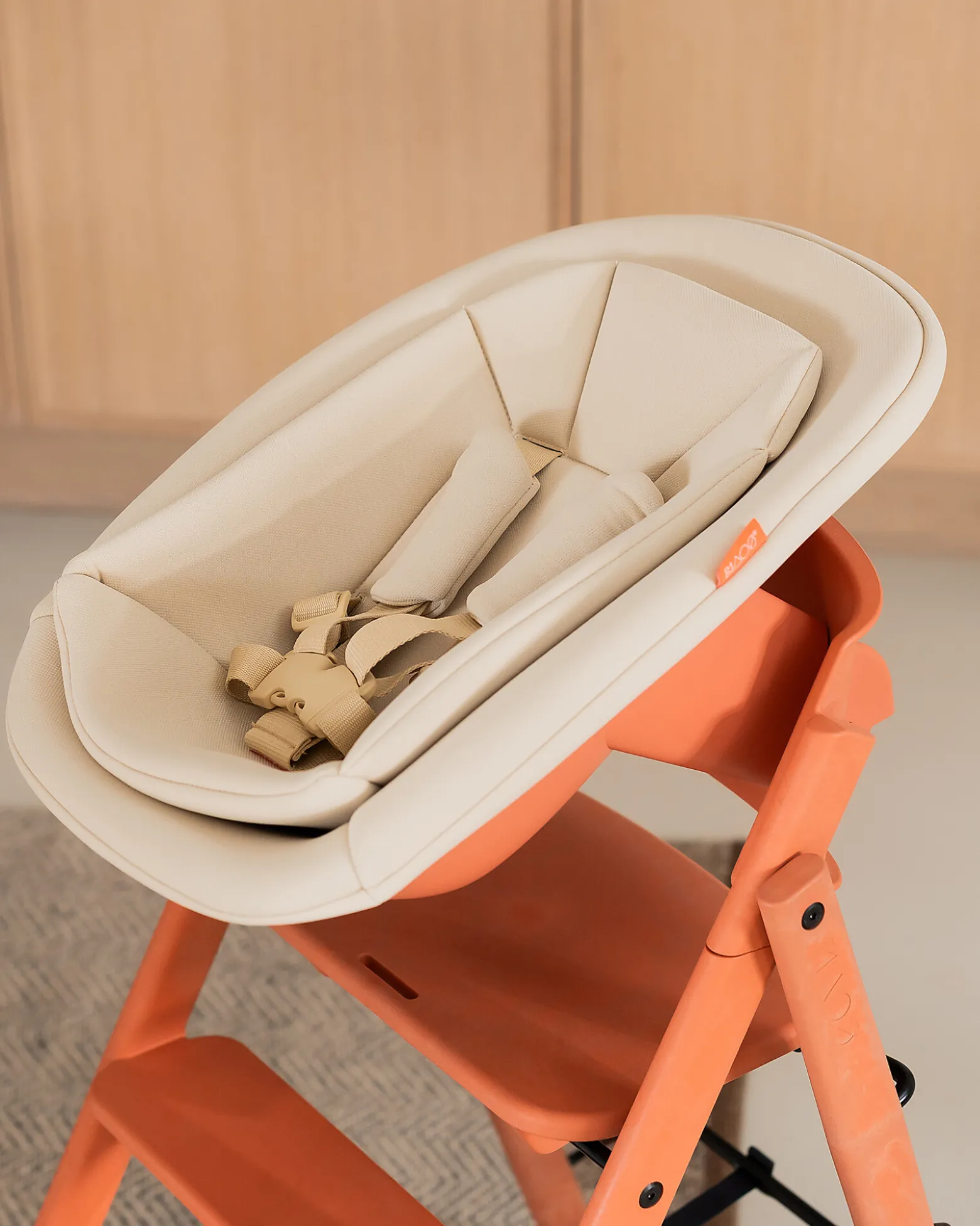 Sedia Evolutiva KLAPP + Sdraietta Neonato - Terracotta - 100% Materiali Riciclati