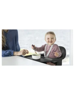 Seggiolone Clikk - Black Natural - da 6 Mesi a 3 Anni - Legno Massiccio