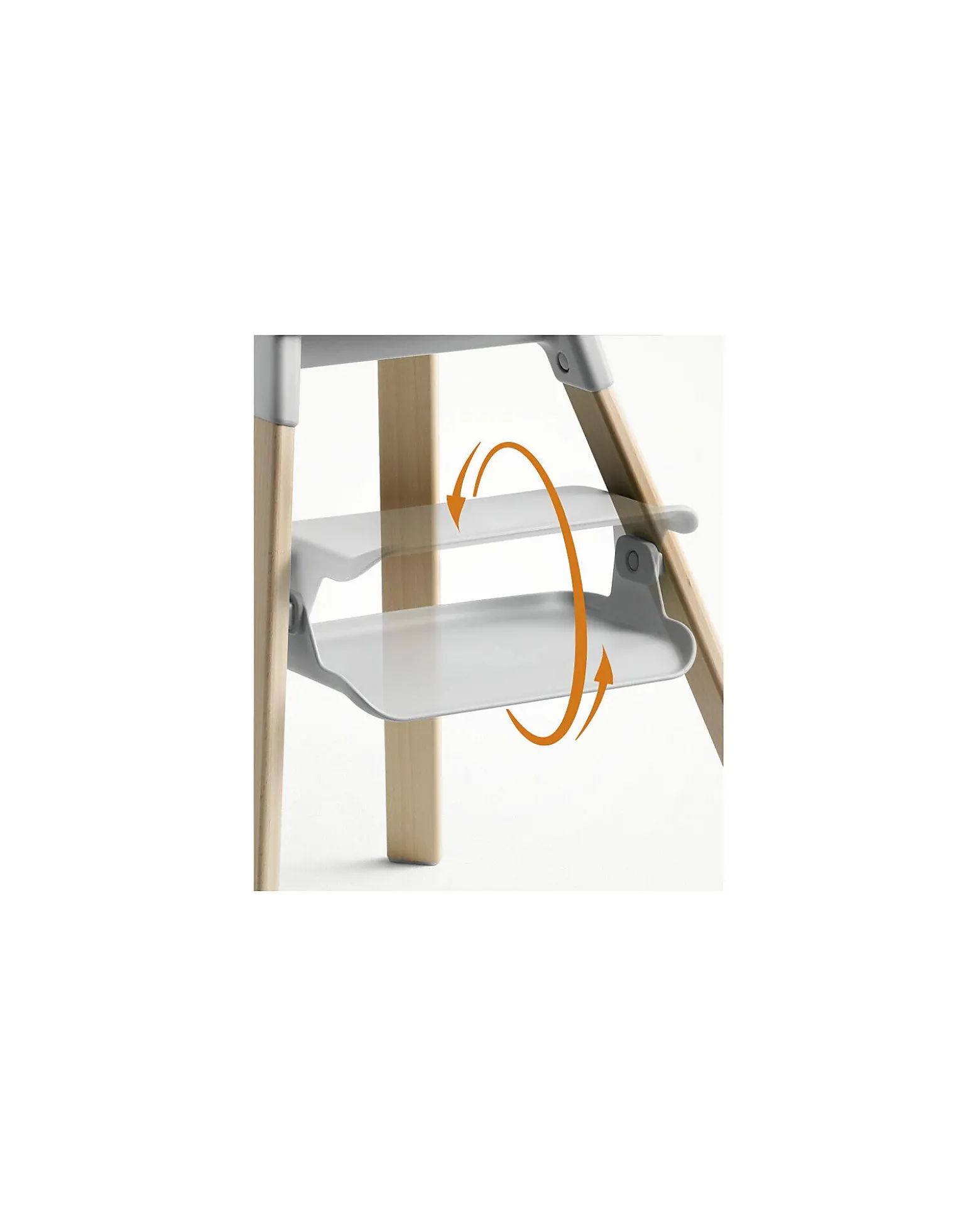 Seggiolone Clikk - Cloud Grey - da 6 Mesi a 3 Anni - Legno Massiccio