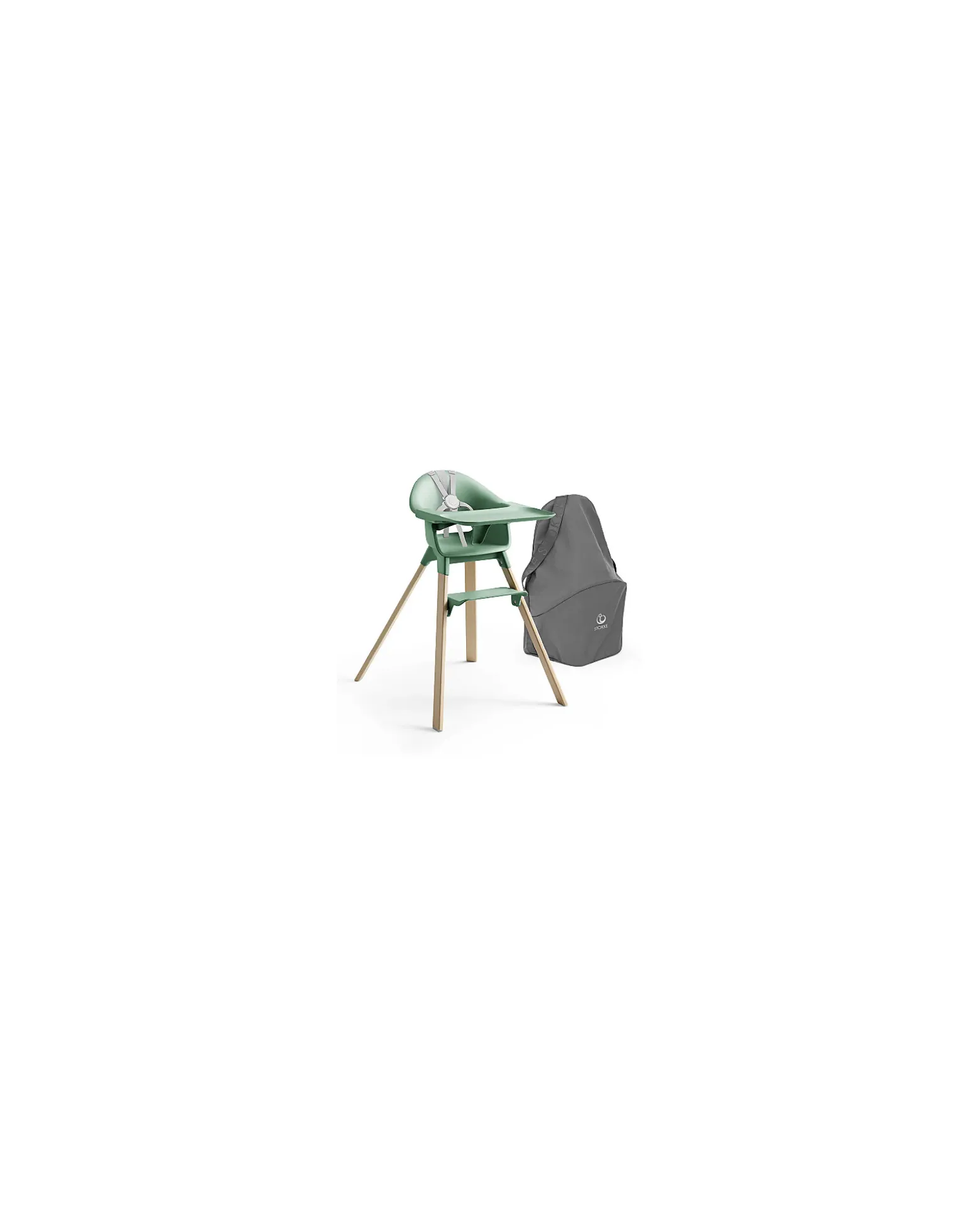 Seggiolone Clikk - Clover Green - da 6 Mesi a 3 Anni - Legno Massiccio