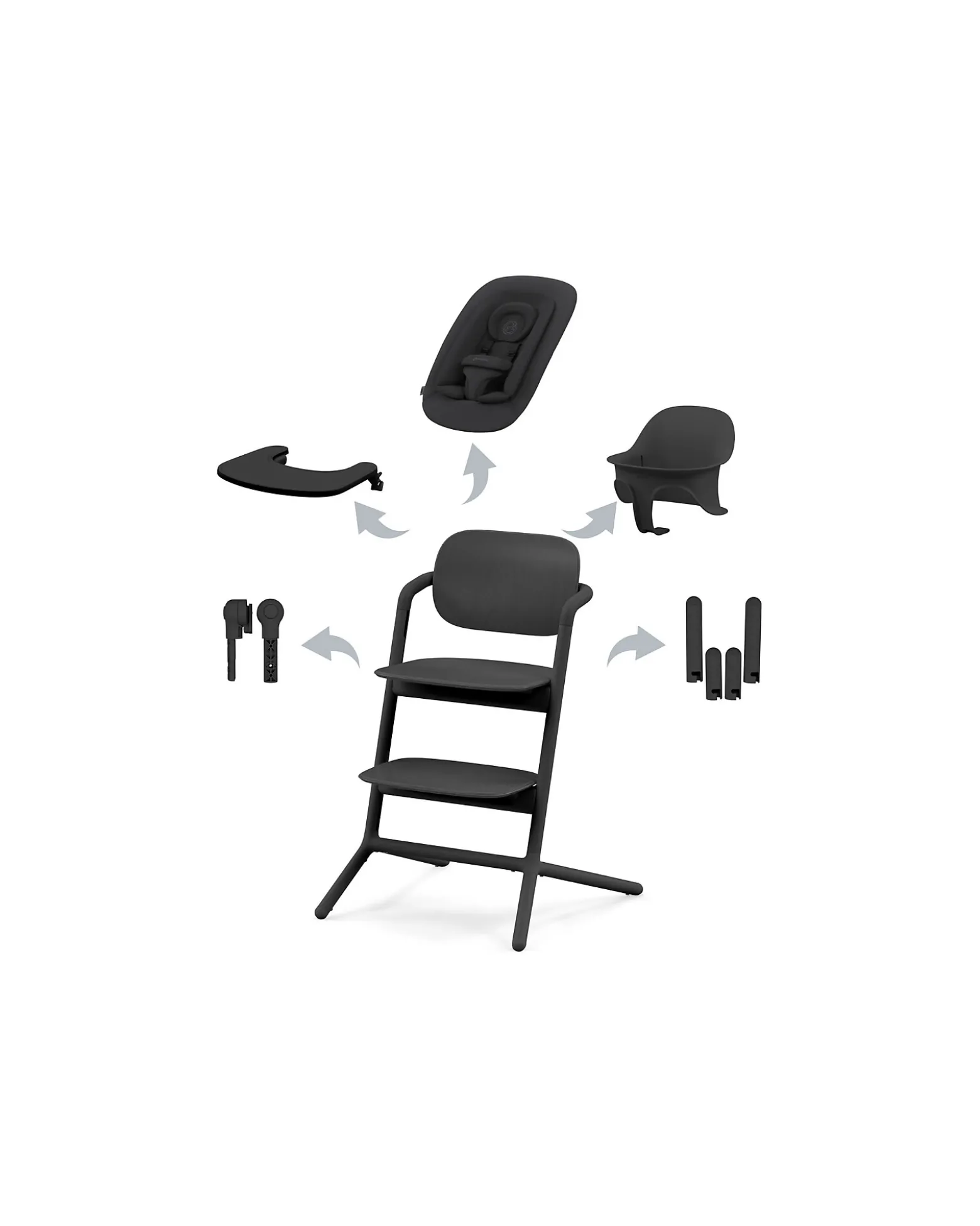 Seggiolone Evolutivo Lemo 4in1 - Stunning Black / Black