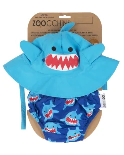 Set Baby Costumino Contenitivo + Cappellino, Squalo - UPF 50+