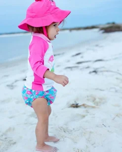 Set Baby Costumino Contenitivo + Cappellino, Fenicottero - UPF 50+