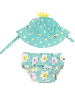Set Baby Costumino Contenitivo + Cappellino - Margherita - UPF 50+