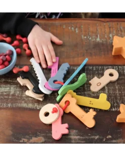 Set 11 Chiavi - Arcobaleno - Legno di Faggio Massiccio - da 10 Mesi