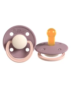 Set 2 Ciucci Bicolore - Tettarella Ciliegia in Gomma Naturale - Rosa Cipria e Lilla - Fatto in Danimarca - Senza PBA, PVC e Flatati