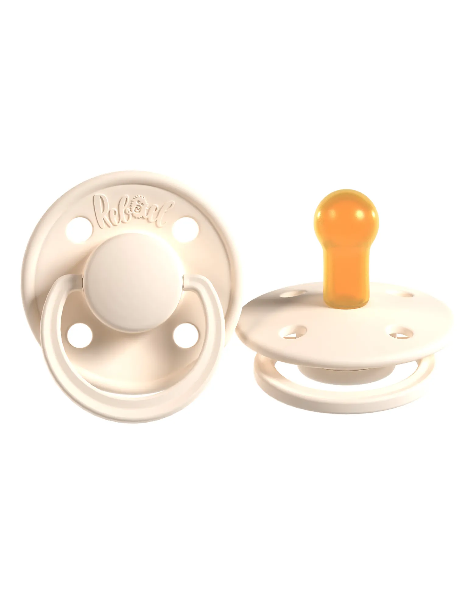 Set 2 Ciucci - Tettarella Ciliegia in Gomma Naturale - Rosa e Panna - Fatto in Danimarca Senza PBA, PVC e Flatati