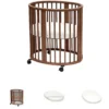Set Completo Culla Sleepi Mini Marrone + Materassino + Lenzuolo Bianco