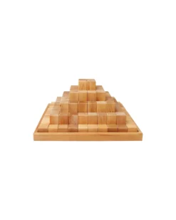Set Costruzioni in Legno Piramide - Large - Naturale - 100 Pezzi
