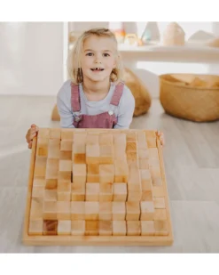 Set Costruzioni in Legno Piramide - Large - Naturale - 100 Pezzi