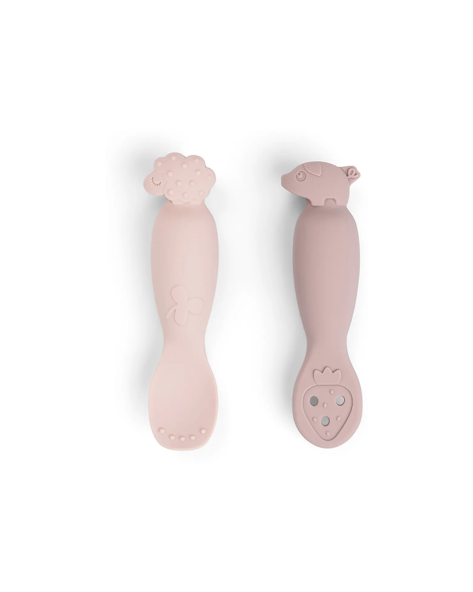 Set 2 Cucchiai da Apprendimento in Silicone - Tiny Farm - Cipria
