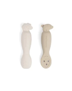 Set 2 Cucchiai da Apprendimento in Silicone - Tiny Farm - Sabbia
