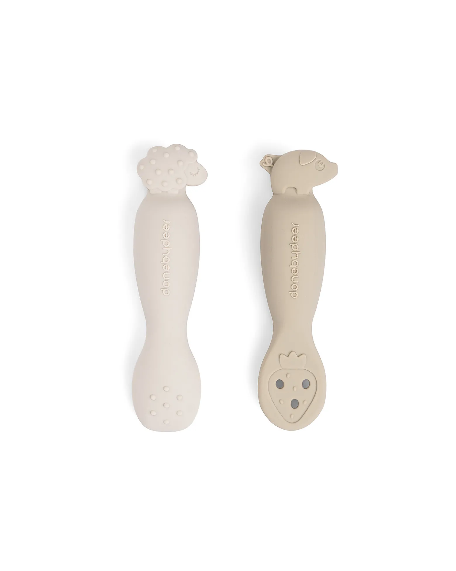 Set 2 Cucchiai da Apprendimento in Silicone - Tiny Farm - Sabbia