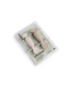 Set 2 Cucchiai da Apprendimento in Silicone - Tiny Farm - Sabbia