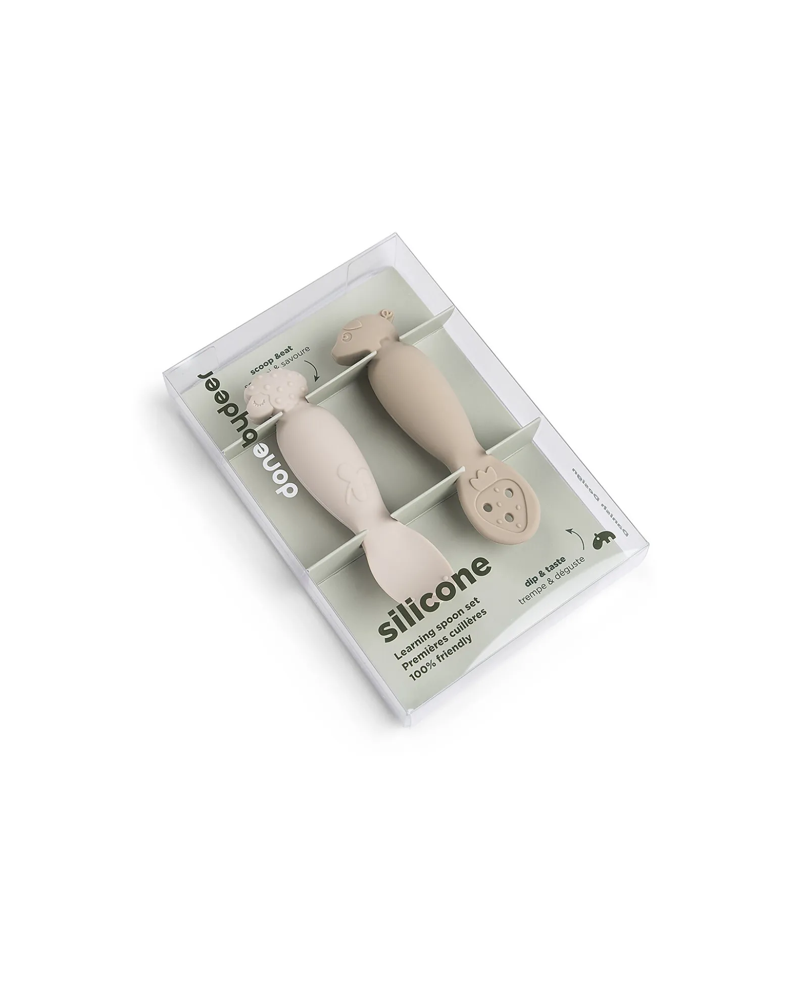 Set 2 Cucchiai da Apprendimento in Silicone - Tiny Farm - Sabbia