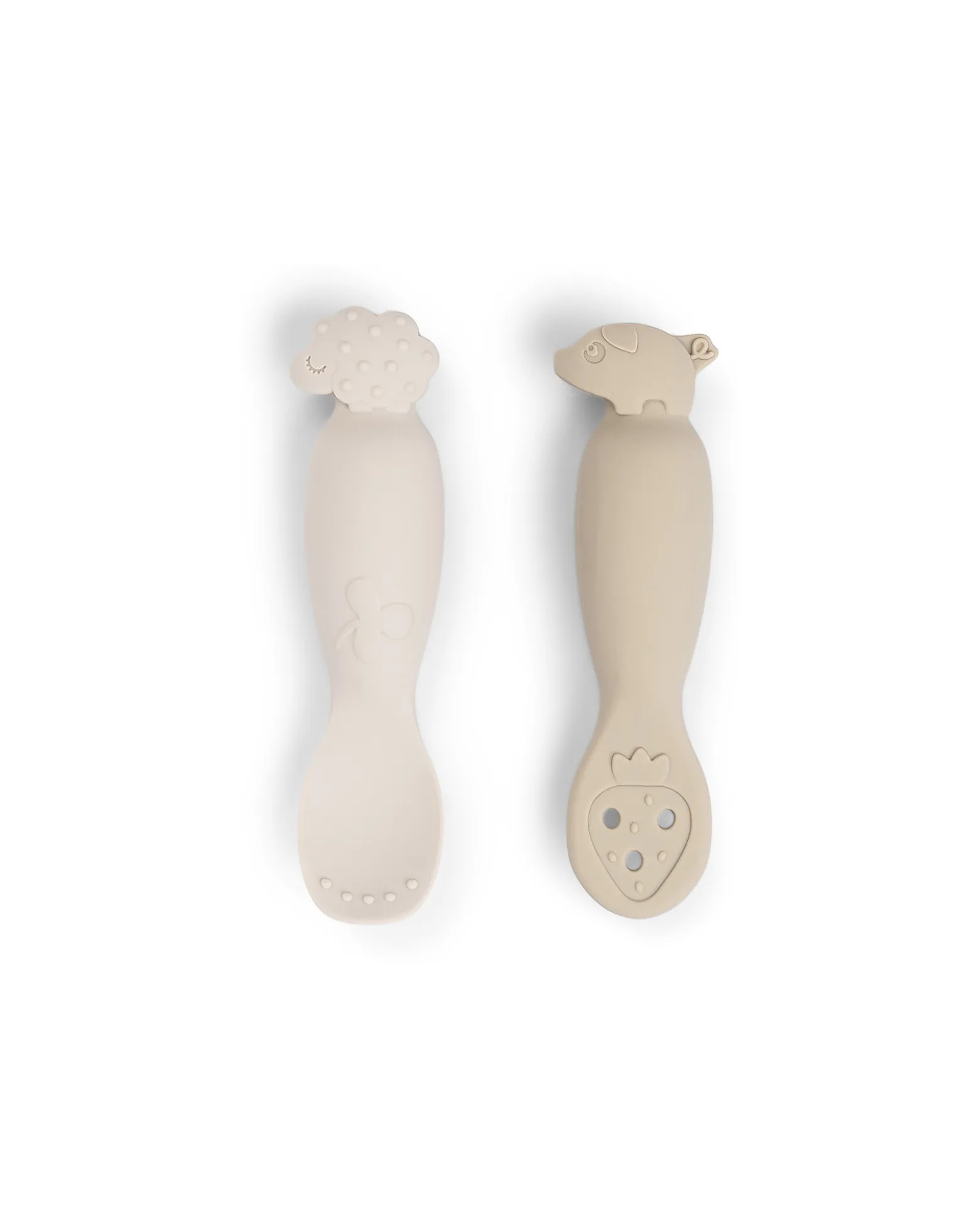 Set 2 Cucchiai da Apprendimento in Silicone - Tiny Farm - Sabbia