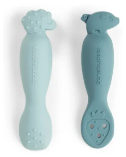 Set 2 Cucchiai da Apprendimento in Silicone - Tiny Farm - Blu