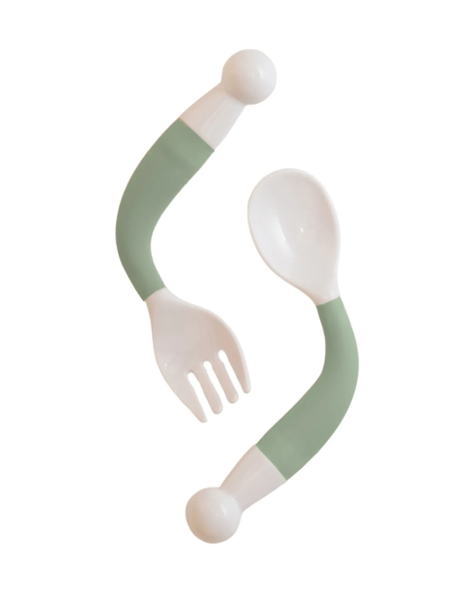 Set Cucchiaio e Forchetta Flessibili - Jade - 4+ Mesi