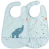 Set da Due Bavaglini Impermeabili con Tasca Deer Friends - Elphee - Blu - certificato Oeko-Tex