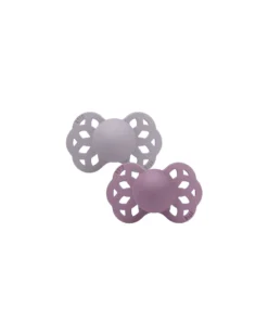 Set di 2 Ciucci Infinity - Tettarella Simmetrica in Silicone - Fossil Grey/Mauve - Senza PBA e PVC!