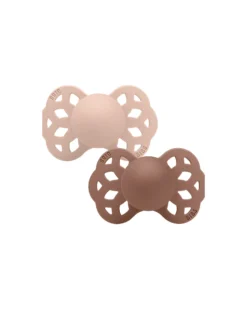 Set di 2 Ciucci Infinity - Tettarella Anatomica in Silicone - Rosa Cipria/Woodchuck - Senza PBA e PVC!