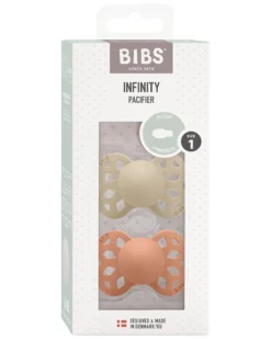 Set di 2 Ciucci Infinity - Tettarella Simmetrica in Silicone - Vaniglia/Pesca - Senza PBA e PVC!