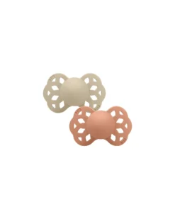 Set di 2 Ciucci Infinity - Tettarella Simmetrica in Silicone - Vaniglia/Pesca - Senza PBA e PVC!