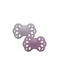 Set di 2 Ciucci Infinity - Tettarella Anatomica in Silicone - Fossil Grey/Mauve - Senza PBA e PVC!