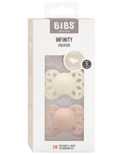 Set di 2 Ciucci Infinity - Tettarella Anatomica in Silicone - Avorio/Rosa Cipria - Senza PBA e PVC!
