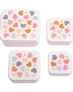 Set di Contenitori Porta Pranzo e Porta Merenda - Cuori