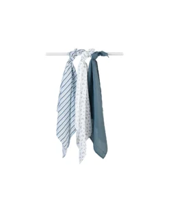 Set di 3 Copertine Swaddle 69 x 69 cm - Mirtilli - 100% mussola di cotone