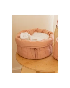 Set di due Cestini Trapuntati - Vintage Nude - 100% Cotone Organico GOTS - Bamboo Collection - Diametro 20 x 30 cm e 15 x 15 cm