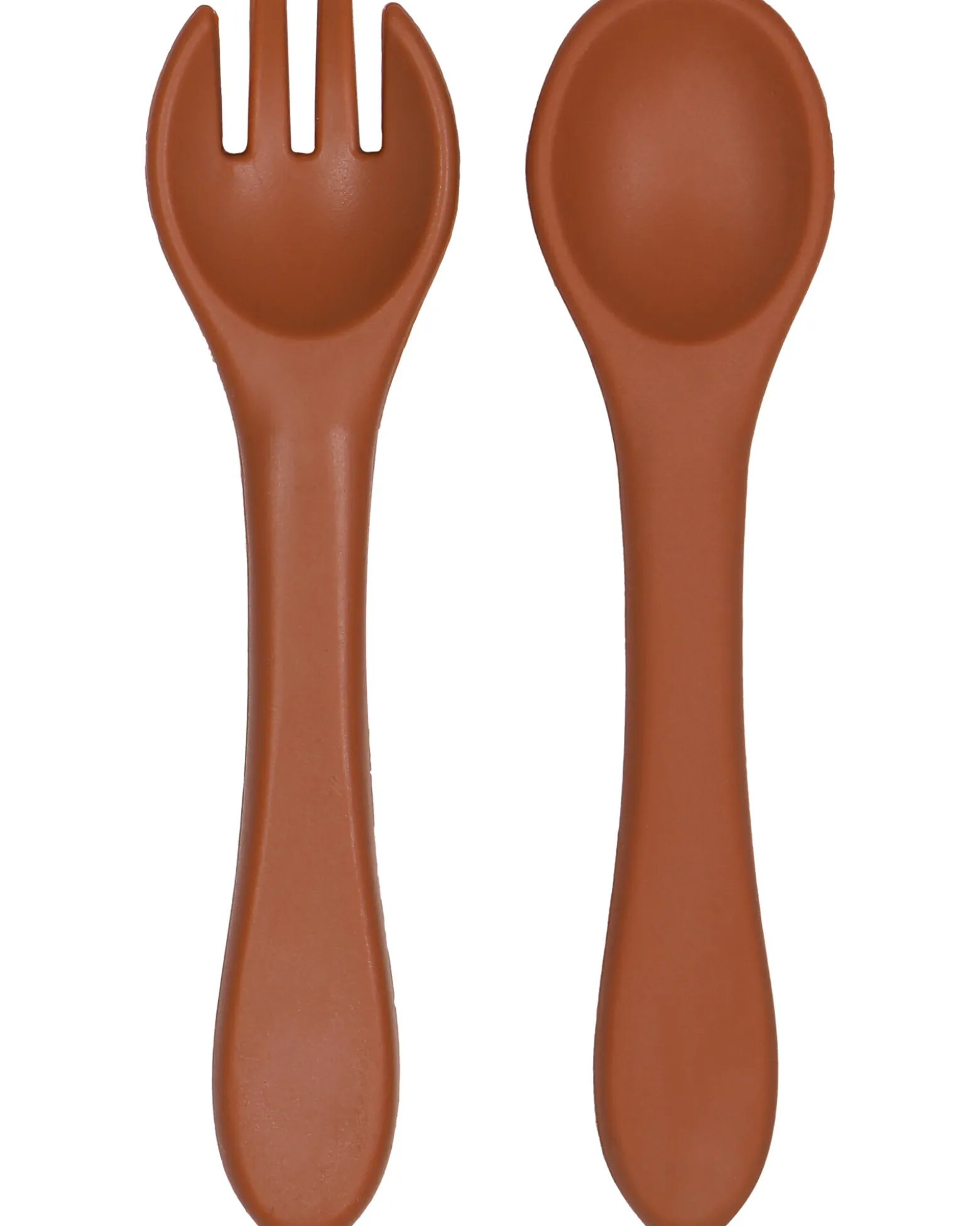 Set Forchetta e Cucchiaio - Terra di Siena - Silicone